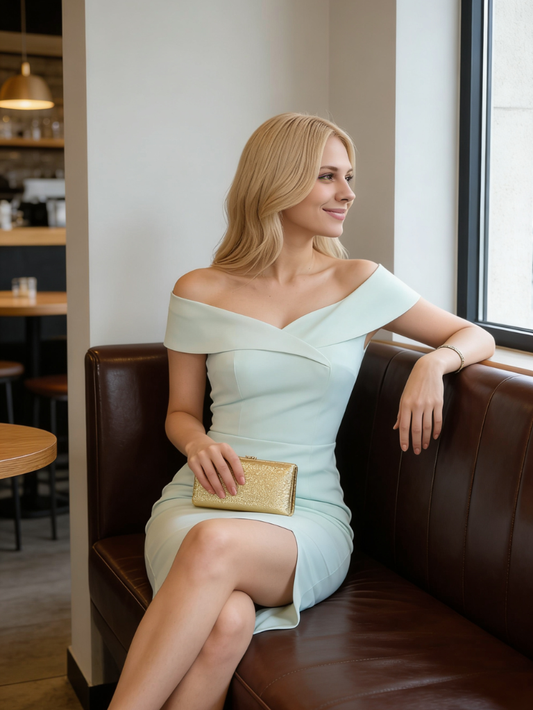 一字領性感韓版洋裝E1035