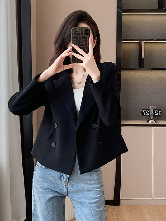 名媛風時尚氣質西裝外套(黑)B1002