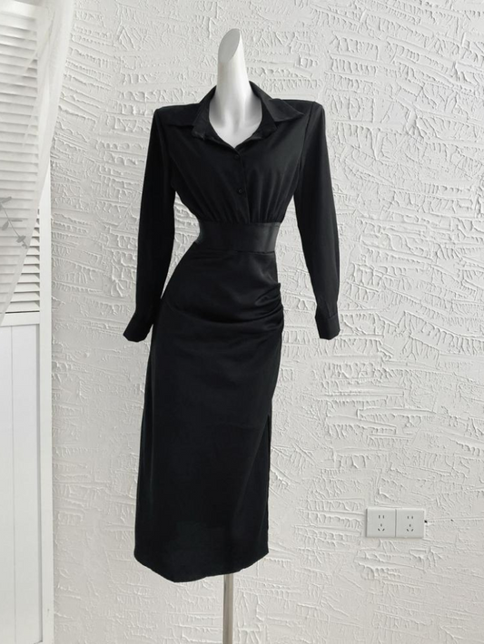 輕奢華修身收腰OL套裝(黑)CO1009