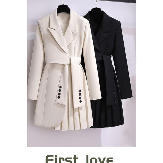 時尚收腰氣質西裝裙(黑)B1001