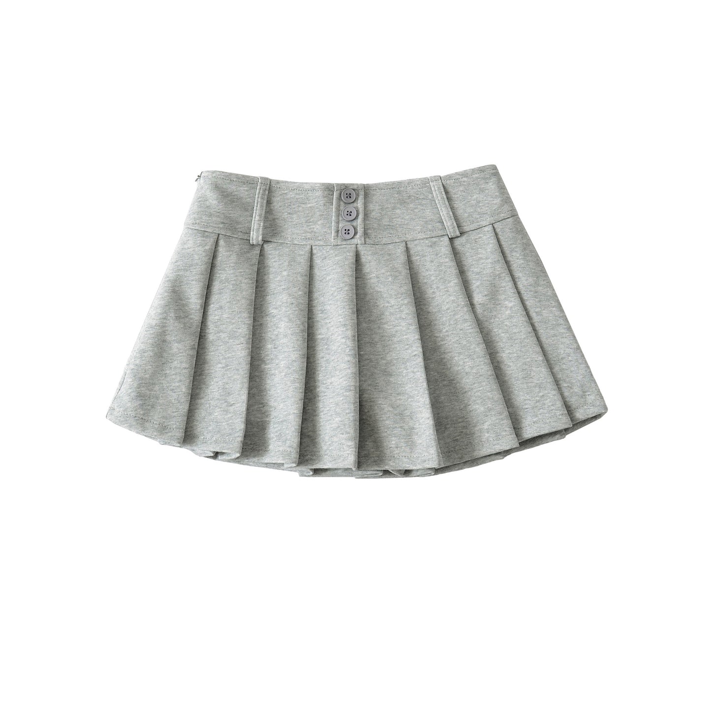 新款法式高腰百褶短裙(灰)