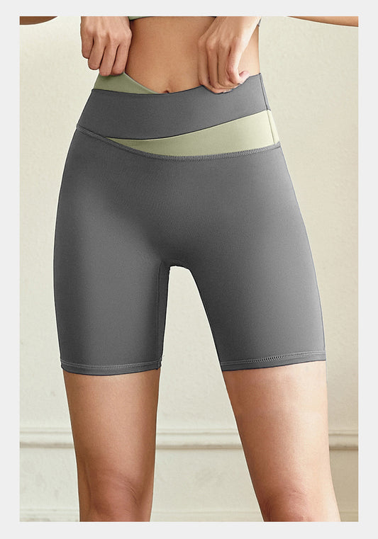 拼色休閒運動健身瑜珈短褲(B款)