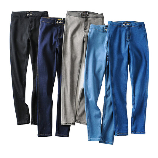 歐美風高彈性感翹臀牛仔褲(灰)DE1005