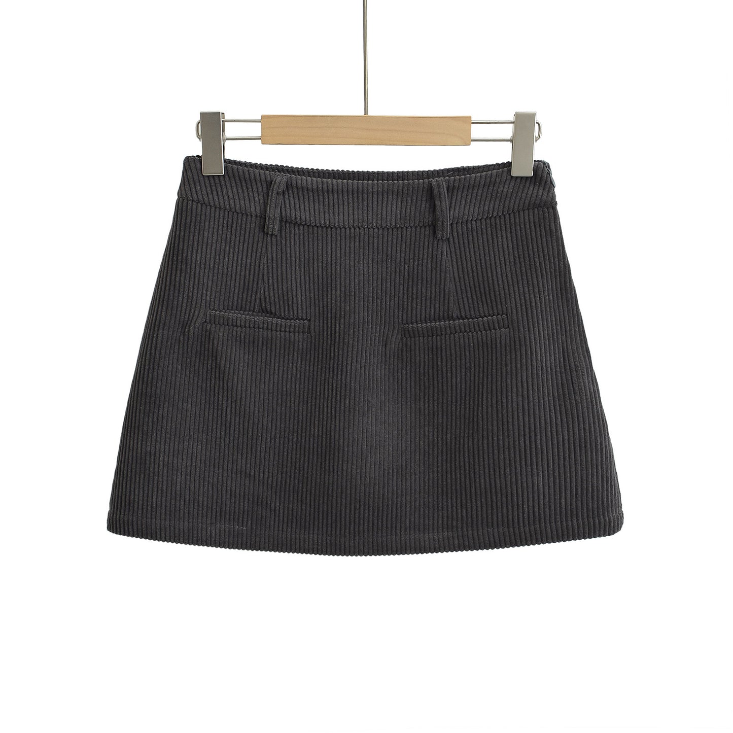 秋季新款法式簡約休閒短裙(灰)