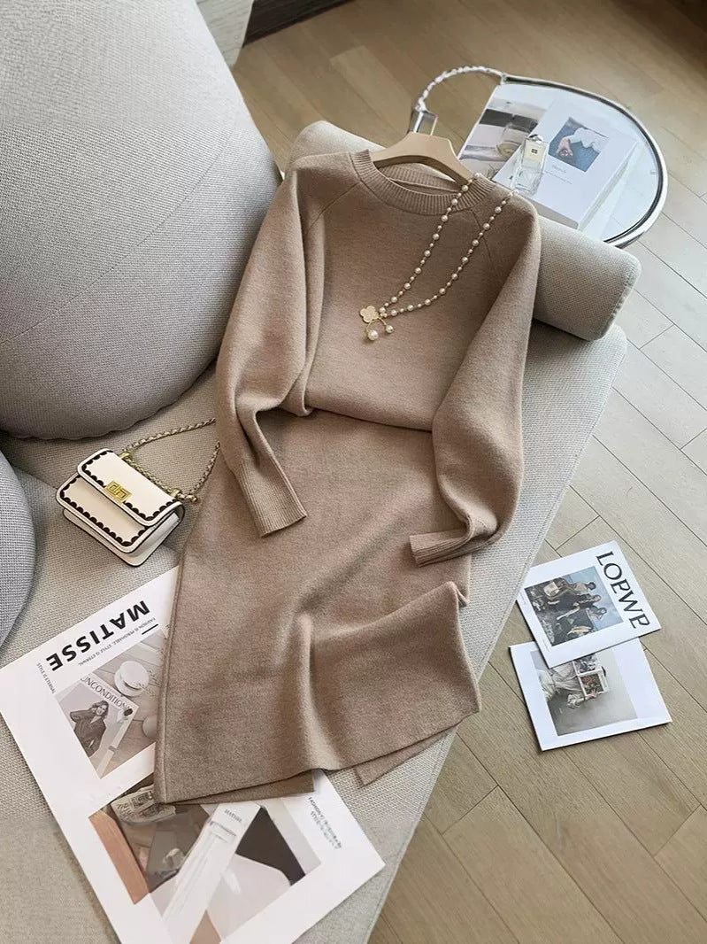 氣質顯瘦針織毛衣套裝K1046(杏)