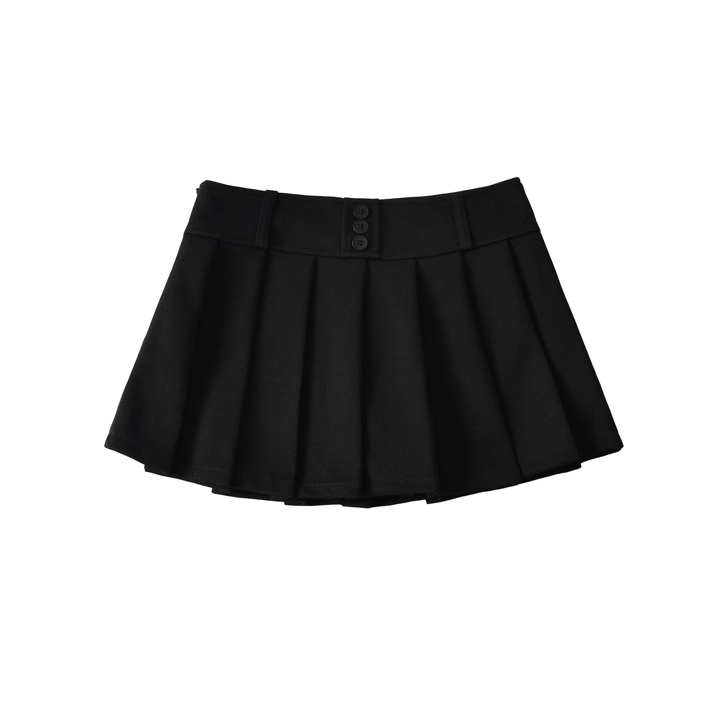 新款法式高腰百褶短裙(黑)