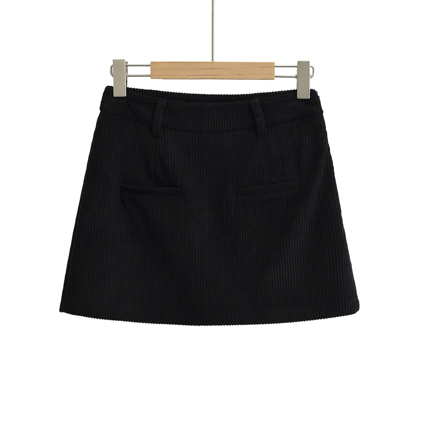 秋季新款法式簡約休閒短裙(黑)