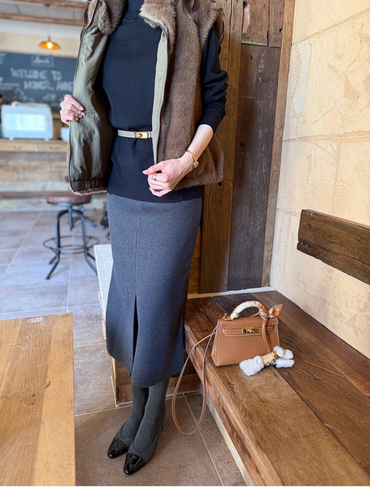 Chic毛絨兩面穿韓版馬甲外搭(棕)LI1004