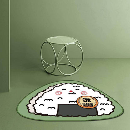 不規則卡通可愛飯糰地墊