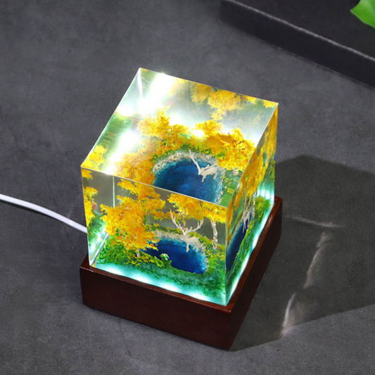 精緻秋景湖泊仙鹿造型燈