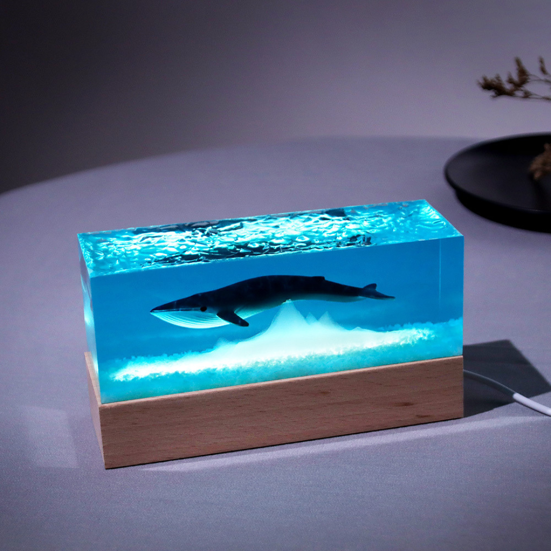 海洋鯨魚水晶樹脂造型燈