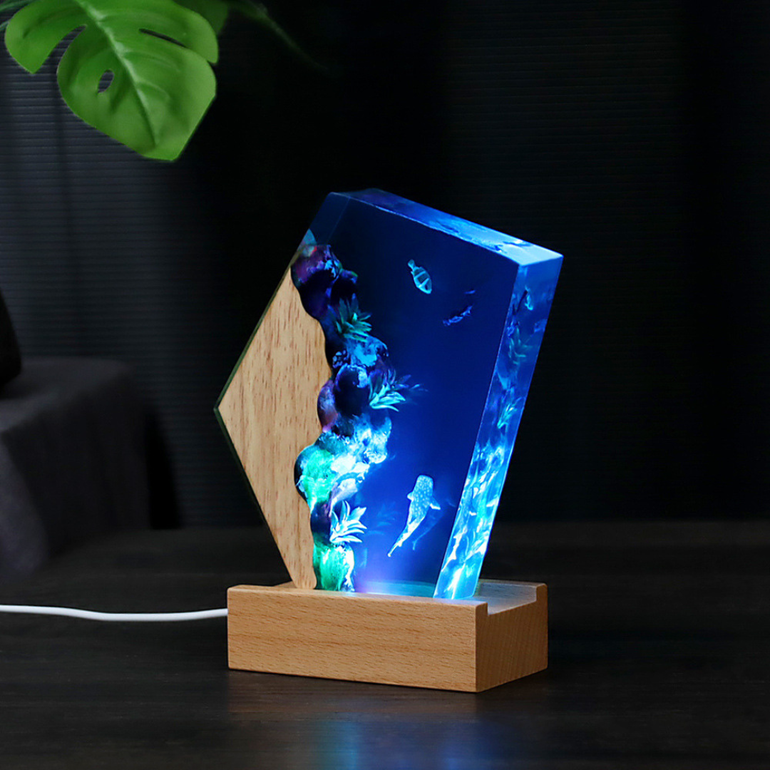海洋實木環氧樹脂造型燈(兩款)