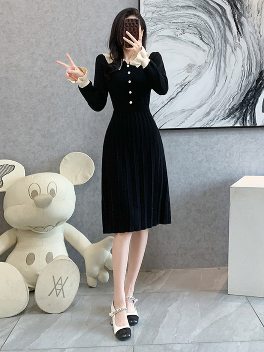 輕奢華收腰針織連身裙K1044