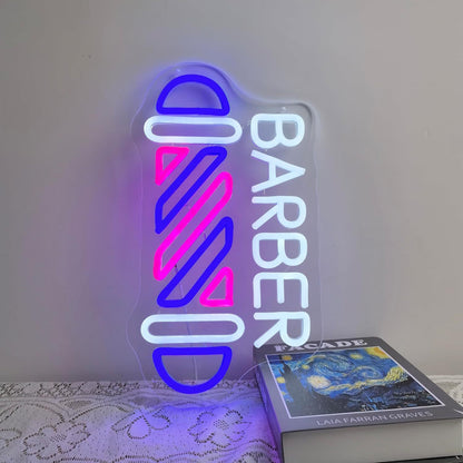 LED髮廊BARBER招牌燈飾