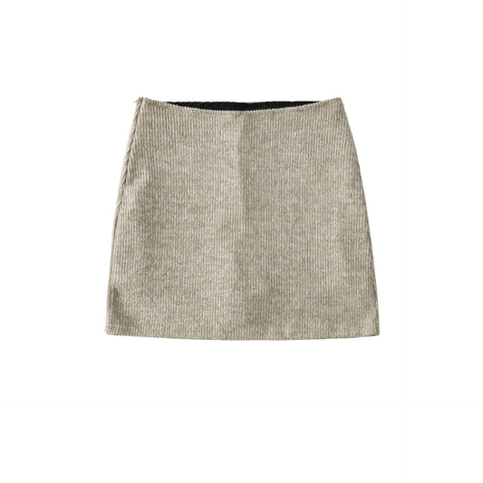 秋季新款法式氣質休閒短裙(淺麻灰)