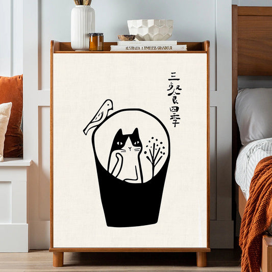 簡約黑白插畫系列遮擋簾(二)