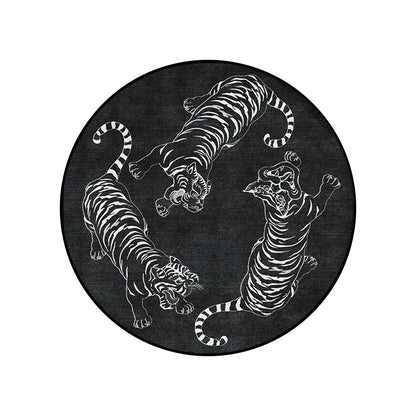 黑白猛虎地墊(黑)