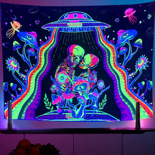 骷髏頭uv發光掛布