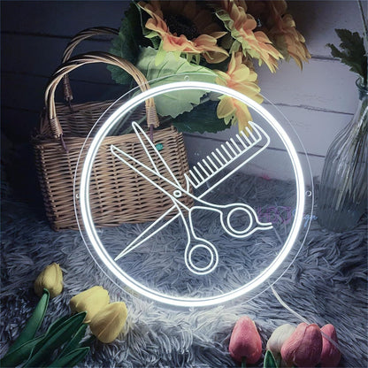LED髮廊BARBER招牌燈飾
