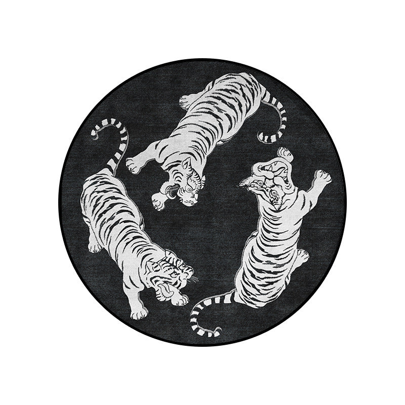黑白猛虎地墊(白)