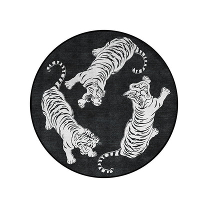 黑白猛虎地墊(白)