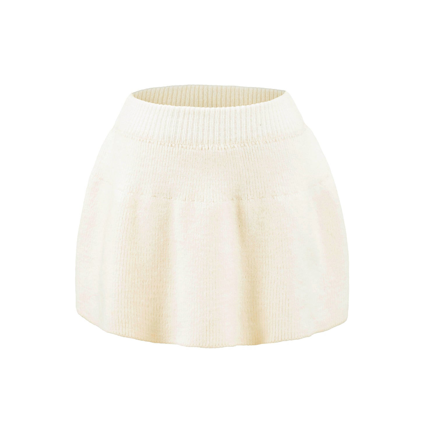 秋季新款美式小香風彈性針織短裙(白)