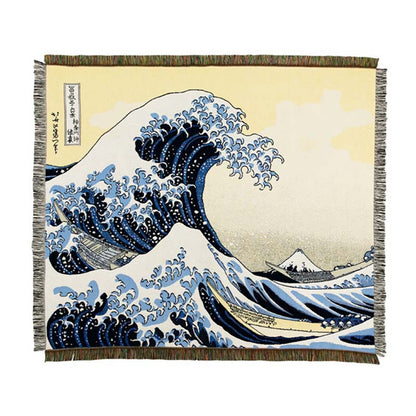 日本海浪針織蓋毯