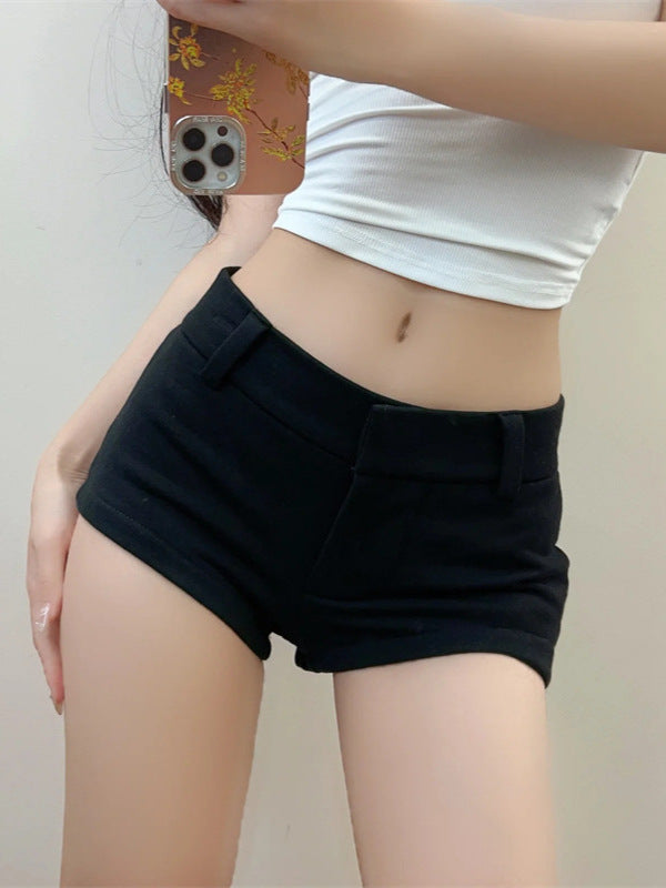 美式辣妹低腰小短褲(黑色)