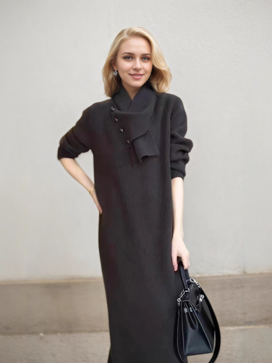 冬季新款高級感簡約針織洋裝K1031